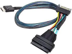 Vszerda Oculink SFF-8611 to U.2 U.3 SFF-8639 NVME PCIe PCI-Express SSD Cable for Mainboard SSD  50CM