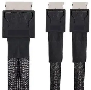 Vszerda OCuLink PCIe PCI-Express SFF-8611 8X 8-Lane to Dual SFF-8611 Oculink 4X SSD Data Active Cable 50cm