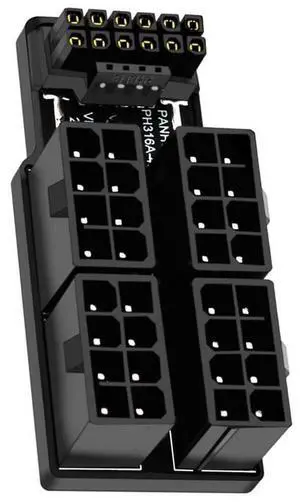 Vszerda PCIe 5.0 Power Modular Adapter to Four ATX 8P 16Pin(12+4) 12VHPWR Connector Down Angled 90 Degree for 4080 5090TI Graphics Card