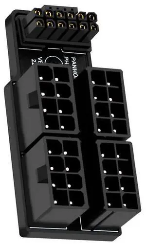 Vszerda PCIe 5.0 Power Modular Adapter to Four ATX 8Pin 16Pin(12+4) 12VHPWR Connector Up Angled 90 Degree for 4080 5090TI Graphics Card