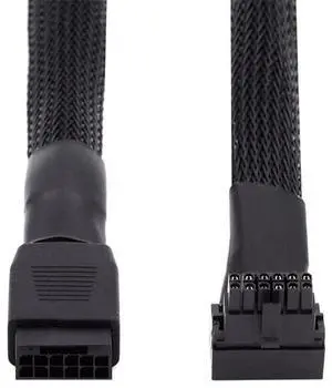 Vszerda PCI-E 5.0 12VHPWR 16Pin 12+4P Male to Female ATX3.0 Power Modular Down Angled 90 Degree Extension Cable for 3080 3090TI PSU Graphics Card 17CM Vszerda PCI-E 5.0 12VHPWR 16Pin 12+4P Male to Female ATX3.0 Power Modular Down Angled 90 Degree Extension Cable for 3080 3090TI PSU Graphics Card 17CM