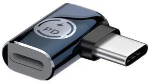 Vszerda Type C USB-C Male to 8P Female Fast Charging 27W Power 480Mbps Data Adapter Left Right Angled Compatible with iPhone 15 & Android & Tablet