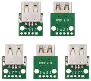 Vszerda 5pcs USB2.0 Type-A Female Connector DIY OEM Receptacle Socket PCB Board Mounting Assembly Solder Type 480Mbps Vszerda 5pcs USB2.0 Type-A Female Connector DIY OEM Receptacle Socket PCB Board Mounting Assembly Solder Type 480Mbps