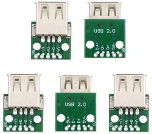 Vszerda 5pcs USB2.0 Type-A Female Connector DIY OEM Receptacle Socket PCB Board Mounting Assembly Flange Solder Type 480Mbps Vszerda 5pcs USB2.0 Type-A Female Connector DIY OEM Receptacle Socket PCB Board Mounting Assembly Flange Solder Type 480Mbps