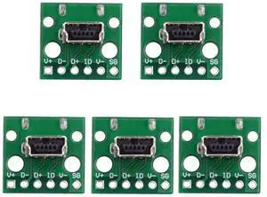 Vszerda 5pcs USB2.0 Mini-B Female Receptacle Socket Connector DIY OEM Vertical with PCB Board Mounting Assembly Solder Type 480Mbps Vszerda 5pcs USB2.0 Mini-B Female Receptacle Socket Connector DIY OEM Vertical with PCB Board Mounting Assembly Solder Type 480Mbps