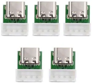Vszerda 5pcs/lot DIY OEM USB Type C Female Plug Socket Connector to 4Pin Pitch=2.54mm Wafer Socket Vertical USB2.0 Pinout Test Board DC 5V Power Receptacle Adapter Solder Vszerda 5pcs/lot DIY OEM USB Type C Female Plug Socket Connector to 4Pin Pitch=2.54mm Wafer Socket Vertical USB2.0 Pinout Test Board DC 5V Power Receptacle Adapter Solder