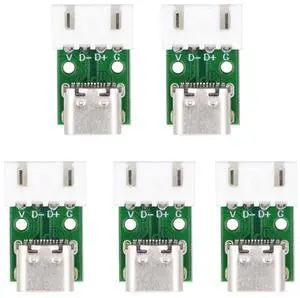 Vszerda 5pcs/Set DIY OEM Type C Female Plug Socket Connector to 4Pin Pitch=2.54mm Wafer Socket Horizontal USB2.0 Pinout Test Board DC 5V Power Receptacle Adapter Solder Vszerda 5pcs/Set DIY OEM Type C Female Plug Socket Connector to 4Pin Pitch=2.54mm Wafer Socket Horizontal USB2.0 Pinout Test Board DC 5V Power Receptacle Adapter Solder