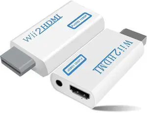 Vszerda 2PC Wii to HDMI Adapter, Wii to HDMI Converter, 1080P Wii2HDMI Adaptor for Nintendo Wii/Wii U, Supports All Display Modes with 3.5mm Audio Jack Connector to HDTV Smart TV Vszerda 2PC Wii to HDMI Adapter, Wii to HDMI Converter, 1080P Wii2HDMI Adaptor for Nintendo Wii/Wii U, Supports All Display Modes with 3.5mm Audio Jack Connector to HDTV Smart TV