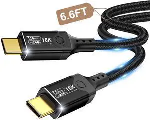 Vszerda 120Gbps Thunderbolt 5 USB5 Cable 6.6FT 240W Fast Charging & 16K Video Display USB C Male to Male USB4 2gen Cord for MacBook Pro, iPad Pro, iPhone 17/16, SSD, Hub, eGPU, Dock, More Vszerda 120Gbps Thunderbolt 5 USB5 Cable 6.6FT 240W Fast Charging & 16K Video Display USB C Male to Male USB4 2gen Cord for MacBook Pro, iPad Pro, iPhone 17/16, SSD, Hub, eGPU, Dock, More