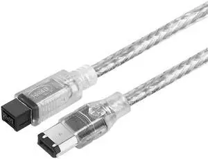 Vszerda Firewire 9Pin to 6Pin Adapter Cable IEEE 800 to 400 1394 Converter Cord for Connection Between 6Pin 1394a Devices and 9Pin 1394b Devices (Transparent Shell, 3FT)
