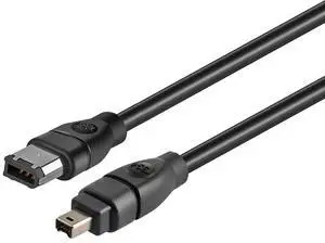 Vszerda Firewire Cable IEEE 1394-a Connector Cord 6-Pin Male to 4-Pin Male Firewire 400 Cable for Viewing Files from DV Camera Camcorder Hard Drive on Old MacBook with 6Pin 1394a Port  6FT