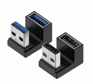 Vszerda U-Shape USB 3.1 Adapter (2 Pack) 180 Degree Male to Female Extender 10Gbps Port Converter Direction Changer Supports OTG for PC, Laptop, Charger, Raspberry Pi and More (Style C)