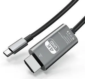 Vszerda USB C to HDMI Cable 6Ft, 4K USB 3.1 Type-C to HDMI Cord [Thunderbolt 3/4/5 Compatible] with MacBook Air, Galaxy S9 to S24, iPhone 15/16, iPad Pro, iMac, Surface, etc