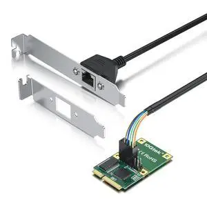 Vszerda Mini PCIe Gigabit Ethernet Network Card, Single RJ45 Port, 1G NIC Compare to Intel I210AT, with 30-cm Cable, Mini Pice Interface, not for M.2