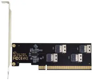 Vszerda Slimline Four SFF-8654 4X 4 NVME to PCIE Express 3.0 4.0 Raid Card VROC Raid0 Hyper Adapter Vszerda Slimline Four SFF-8654 4X 4 NVME to PCIE Express 3.0 4.0 Raid Card VROC Raid0 Hyper Adapter