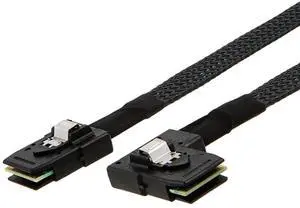 Vszerda Mini SAS Cable, SFF-8087 to SFF-8087 Straight to Right Angle High-Speed Data Transfer for SAS/RAID Controllers, Backplanes, and Servers, 3FT