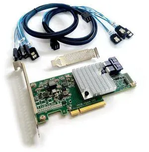 Vszerda 9300-8I SAS3008 12Gbps SATA/SAS 8-Port HBA IT Mode ZFS FreeNAS unRAID+2*SFF-8643 SATA Cable