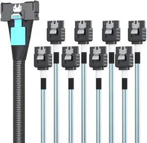 Vszerda MCIO to SATA Cable, MCIO 8X SFF-TA-1016 to 8xSATA, Mini Cool Edge IO Host/RAID to SATA Target HD, for Server Storage Backplanes & JBOD Expansion, 1m(3.3ft) Vszerda MCIO to SATA Cable, MCIO 8X SFF-TA-1016 to 8xSATA, Mini Cool Edge IO Host/RAID to SATA Target HD, for Server Storage Backplanes & JBOD Expansion, 1m(3.3ft)