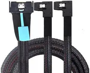 Vszerda PCIE 5.0 MCIO 8X 74P to 2X 36P Mini SAS SFF-8087 Left Angle Server Adapter Cable 50CM Vszerda PCIE 5.0 MCIO 8X 74P to 2X 36P Mini SAS SFF-8087 Left Angle Server Adapter Cable 50CM