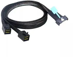 Vszerda PCI-E 5.0 MCIO 8X 74P to 2X 36P Mini SAS HD SFF-8643 Server Adapter Cable (1m) Vszerda PCI-E 5.0 MCIO 8X 74P to 2X 36P Mini SAS HD SFF-8643 Server Adapter Cable (1m)