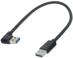 Vszerda 1ft 90 Degree USB Male to Male 5Gbps Data usb3.0 Right Angle USB a Cable Type-A Male to Straight 3.0 Type-A Male(Left 1ft) Vszerda 1ft 90 Degree USB Male to Male 5Gbps Data usb3.0 Right Angle USB a Cable Type-A Male to Straight 3.0 Type-A Male(Left 1ft)