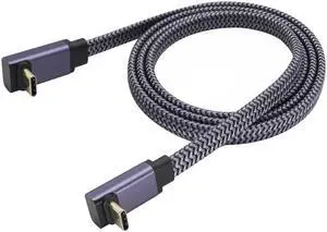 Vszerda Flat Braided Double USB C 3.1 Male 90Degree Up&Down Angle 3.1 USBC Type 60W Charging and10Gbps Video Data Transmission Cable, Suitable to Mobile Phones,Computers, etc(Dual UP/M/M-1M) Vszerda Flat Braided Double USB C 3.1 Male 90Degree Up&Down Angle 3.1 USBC Type 60W Charging and10Gbps Video Data Transmission Cable, Suitable to Mobile Phones,Computers, etc(Dual UP/M/M-1M)