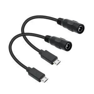 Vszerda Short DC 5.5mm x 2.1mm to Micro USB Power Cord 6inch, 5V 3A Power Charging Extension Cable, for LED Desk Lamp, Small Fan Etc Other Micro USB Port Equipment(2Pcs) Vszerda Short DC 5.5mm x 2.1mm to Micro USB Power Cord 6inch, 5V 3A Power Charging Extension Cable, for LED Desk Lamp, Small Fan Etc Other Micro USB Port Equipment(2Pcs)