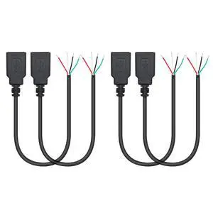 Vszerda 4Pcs Short USB A Female to 4 Pin Bare Wire 11inch, USB 5V/2A 4 Pin Pigtail Open End Power and Data Cable, for Equipment Installed or Replacement Repair DIY Cable Vszerda 4Pcs Short USB A Female to 4 Pin Bare Wire 11inch, USB 5V/2A 4 Pin Pigtail Open End Power and Data Cable, for Equipment Installed or Replacement Repair DIY Cable