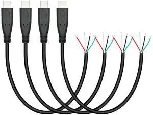 Vszerda 4Pcs Short USB C to 4 Pin Bare Wire Open End Wire 11inch, 5V/2A USB Type C Male Plug 4 Pin Pigtail Power and Data Cable, for USB Type C Equipment Installed or Replacement Repair DIY Cable Vszerda 4Pcs Short USB C to 4 Pin Bare Wire Open End Wire 11inch, 5V/2A USB Type C Male Plug 4 Pin Pigtail Power and Data Cable, for USB Type C Equipment Installed or Replacement Repair DIY Cable