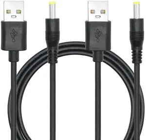 Vszerda 2Pcs USB to DC 4.0mm x 1.7mm Power Cord 3FT, USB A Male to DC 4.0mm x 1.7mm Male Plug 5V 3A Power Charging Cable, for Lights, Fans, Speaker and More (Black) Vszerda 2Pcs USB to DC 4.0mm x 1.7mm Power Cord 3FT, USB A Male to DC 4.0mm x 1.7mm Male Plug 5V 3A Power Charging Cable, for Lights, Fans, Speaker and More (Black)