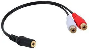 Vszerda 3.5mm Female to RCA Female Audio Converter Cable F/F Aux to AV Audio Vszerda 3.5mm Female to RCA Female Audio Converter Cable F/F Aux to AV Audio