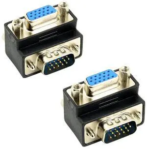 Vszerda 2-Pack Down Angled 90 Degree VGA SVGA Male to Female Adapter,Down Angle VGA 15 Pin Male to Female Converter Adapter for TV, Projectors, Monitors (Down Angled) Vszerda 2-Pack Down Angled 90 Degree VGA SVGA Male to Female Adapter,Down Angle VGA 15 Pin Male to Female Converter Adapter for TV, Projectors, Monitors (Down Angled)