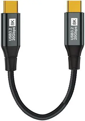 Short USB C Monitor Cable 1FT-8K@60Hz USB-C Video Cable-100W PD Fast Charging-USB 3.2 Gen 2 20Gbps Data Transfer, USBC to USBC Display Cable for iPhone 15 / 16 Plus Pro Max, MacBooks, iPad, Carplay Short USB C Monitor Cable 1FT-8K@60Hz USB-C Video Cable-100W PD Fast Charging-USB 3.2 Gen 2 20Gbps Data Transfer, USBC to USBC Display Cable for iPhone 15 / 16 Plus Pro Max, MacBooks, iPad, Carplay