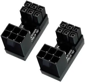Vszerda 2-Pack ATX 6 Pin Male to Female 180 Degree U Type GPU Graphics Card Power Connector Extender Adapter for Desktop GPU Graphics Card Power Header Cable (Up Angle) Vszerda 2-Pack ATX 6 Pin Male to Female 180 Degree U Type GPU Graphics Card Power Connector Extender Adapter for Desktop GPU Graphics Card Power Header Cable (Up Angle)