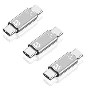 Vszerda USB C Male to Male Adapter 3Pack, 40Gbps 8K USB C Adapter, PD 100W USB C Male to Male Thunderbolt 4/3 Data and Charging USB 3.1 Type C Connector Compatible for iPad, MacBook Pro, Phones Vszerda USB C Male to Male Adapter 3Pack, 40Gbps 8K USB C Adapter, PD 100W USB C Male to Male Thunderbolt 4/3 Data and Charging USB 3.1 Type C Connector Compatible for iPad, MacBook Pro, Phones