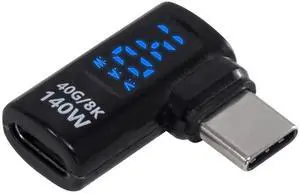 Vszerda USB C Extension Adapter with LED Display, USB C Right Angle Adapter 40Gbps, Type C Extender 140W 8K@60hz for iPhone, MacBook, Support Voltage, Current & Power LED Display, 1-Pack Vszerda USB C Extension Adapter with LED Display, USB C Right Angle Adapter 40Gbps, Type C Extender 140W 8K@60hz for iPhone, MacBook, Support Voltage, Current & Power LED Display, 1-Pack