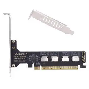 Vszerda PCI-Express 4.0 PCIE 16x Detachable to Four Oculink SFF-8612 SFF-8611 Internal VROC Raid0 Adapter for U.2 SSD eGPU External Graphics Card Dock Vszerda PCI-Express 4.0 PCIE 16x Detachable to Four Oculink SFF-8612 SFF-8611 Internal VROC Raid0 Adapter for U.2 SSD eGPU External Graphics Card Dock