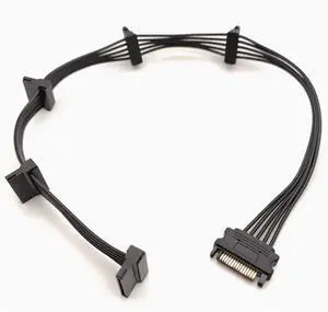 Vszerda SATA Power Splitter Cable 19.7 in (500 mm) - 15 Pin SATA 1 Male to 5 Female Power Splitter Adapter Cable Powers up to 5 HDD, SSD, Optical Drives (1, Black) Vszerda SATA Power Splitter Cable 19.7 in (500 mm) - 15 Pin SATA 1 Male to 5 Female Power Splitter Adapter Cable Powers up to 5 HDD, SSD, Optical Drives (1, Black)