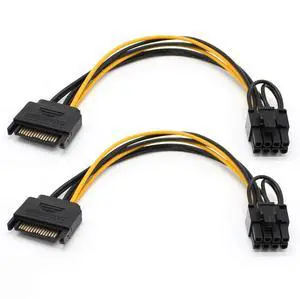 Vszerda 8 Pin PCIe to SATA 15 Pin Power Cable, 15-Pin SATA to 8 Pin PCI-Express Video Card Power Adapter Cable (20CM/2Pack) Vszerda 8 Pin PCIe to SATA 15 Pin Power Cable, 15-Pin SATA to 8 Pin PCI-Express Video Card Power Adapter Cable (20CM/2Pack)
