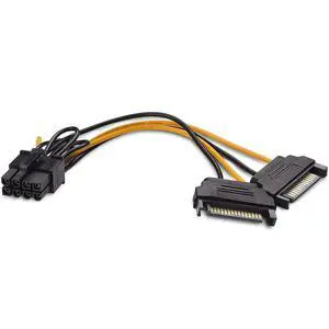 Vszerda 8 Pin PCIe to Dual SATA 15 Pin Male Power Cable, 2X 15-Pin SATA Male to 8 Pin PCI-Express Female Video Card Power Adapter Cable (20CM/8inch) Vszerda 8 Pin PCIe to Dual SATA 15 Pin Male Power Cable, 2X 15-Pin SATA Male to 8 Pin PCI-Express Female Video Card Power Adapter Cable (20CM/8inch)