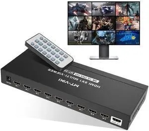 MT-VIKI 9x1 HDMI Multi-Viewer Seamless Switcher 9 in 1 Out with IR Remote Control, Supports 4K@30Hz, Multiple Split Display Modes, Multi-Screen Monitor Box for Security Cameras, PS4, PS5 & Game Consol MT-VIKI 9x1 HDMI Multi-Viewer Seamless Switcher 9 in 1 Out with IR Remote Control, Supports 4K@30Hz, Multiple Split Display Modes, Multi-Screen Monitor Box for Security Cameras, PS4, PS5 & Game Consol