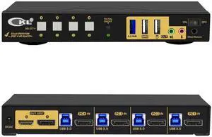 Vszerda CKL 4-Port DP MST KVM Switch, 1 DP Input to 2 DP Outputs, 4 PCs Share 2 Monitors Vszerda CKL 4-Port DP MST KVM Switch, 1 DP Input to 2 DP Outputs, 4 PCs Share 2 Monitors