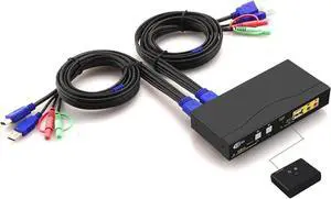 Vszerda CKLau 2 Port HDMI 2.0 KVM Switch 4K@60Hz HDR10 EDID, 2 PCs Share Monitor Keyboard Mouse USB 2.0 Devices, With Audio & Cables Vszerda CKLau 2 Port HDMI 2.0 KVM Switch 4K@60Hz HDR10 EDID, 2 PCs Share Monitor Keyboard Mouse USB 2.0 Devices, With Audio & Cables