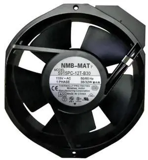 Vszerda NMB-MAT 5915PC-12T-B30-A00 172×150×38mm Aluminum Frame Axial Fan, Model 15038PB-A1L-EP, AC 115V 32/35W Industrial Cabinet Cooling Fan Vszerda NMB-MAT 5915PC-12T-B30-A00 172×150×38mm Aluminum Frame Axial Fan, Model 15038PB-A1L-EP, AC 115V 32/35W Industrial Cabinet Cooling Fan