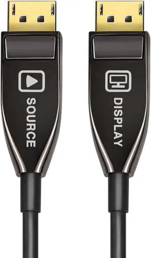 Vszerda DP 1.4 Fiber Optic AOC Cable,DisplayPort to DisplayPort 8k@60HZ 4K@144Hz Male to Male Cable - (DP to DP Cable) Black - 82 ft/ 25m Vszerda DP 1.4 Fiber Optic AOC Cable,DisplayPort to DisplayPort 8k@60HZ 4K@144Hz Male to Male Cable - (DP to DP Cable) Black - 82 ft/ 25m