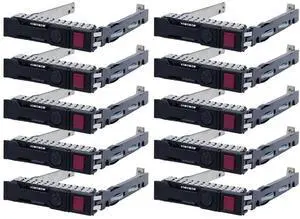 Vszerda 10-Pack 2.5" SFF Hard Drive Tray Caddy 651687-001 / 651699-001, Hot-Swap HDD Bracket Compatible with HPE ProLiant Gen8 Gen9 Servers Vszerda 10-Pack 2.5" SFF Hard Drive Tray Caddy 651687-001 / 651699-001, Hot-Swap HDD Bracket Compatible with HPE ProLiant Gen8 Gen9 Servers