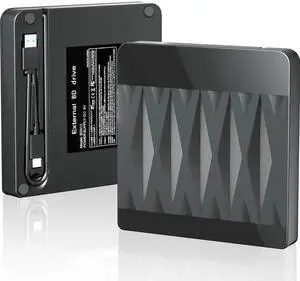 Vszerda Portable 3D External Blu Ray Burner USB3.0 Type-C BD DVD CD RW Optical Drive, Supports 50G Disc Read & Write Compatible with Windows Mac OS Linux Laptop Desktop PC Vszerda Portable 3D External Blu Ray Burner USB3.0 Type-C BD DVD CD RW Optical Drive, Supports 50G Disc Read & Write Compatible with Windows Mac OS Linux Laptop Desktop PC