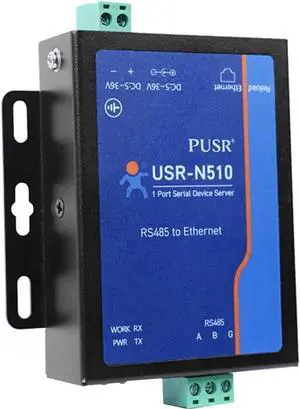 Vszerda New Version USR-N510 (H7-4) 1-Port RS485 to Ethernet Serial Device Server Modbus RTU to TCP Converter with 12V Power Adapter Vszerda New Version USR-N510 (H7-4) 1-Port RS485 to Ethernet Serial Device Server Modbus RTU to TCP Converter with 12V Power Adapter