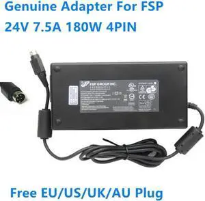 Vszerda FSP 180W AC Switching Power Adapter FSP180-AAAN1 FSP180-AAAN2, 24V 7.5A 4-Pin Desktop Charger for Industrial Laptops, IPC and Embedded Devices Vszerda FSP 180W AC Switching Power Adapter FSP180-AAAN1 FSP180-AAAN2, 24V 7.5A 4-Pin Desktop Charger for Industrial Laptops, IPC and Embedded Devices
