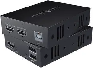 Vszerda HDMI KVM USB Extender 1080P, Extend Video & USB Signals 50m via Cat5e/Cat6 Cable, Remote Keyboard & Mouse Control Vszerda HDMI KVM USB Extender 1080P, Extend Video & USB Signals 50m via Cat5e/Cat6 Cable, Remote Keyboard & Mouse Control